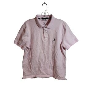 Nautica‎ Classic Fit Polo Shirt Light Pink Short Sleeve Mens Size M